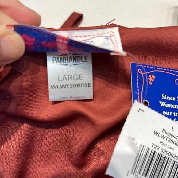 NWT Panhandle Pleated Cami Women’s Size Large Adjustable Straps Lined - Picture 8 of 12